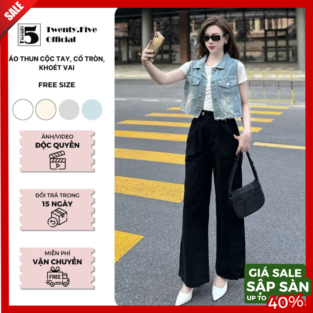 Áo Thun Nữ Cộc Tay Cổ Tròn Khoét Vai Cá Tính Dáng Ôm Tôn Dáng – Twentyfive Fashion 6401