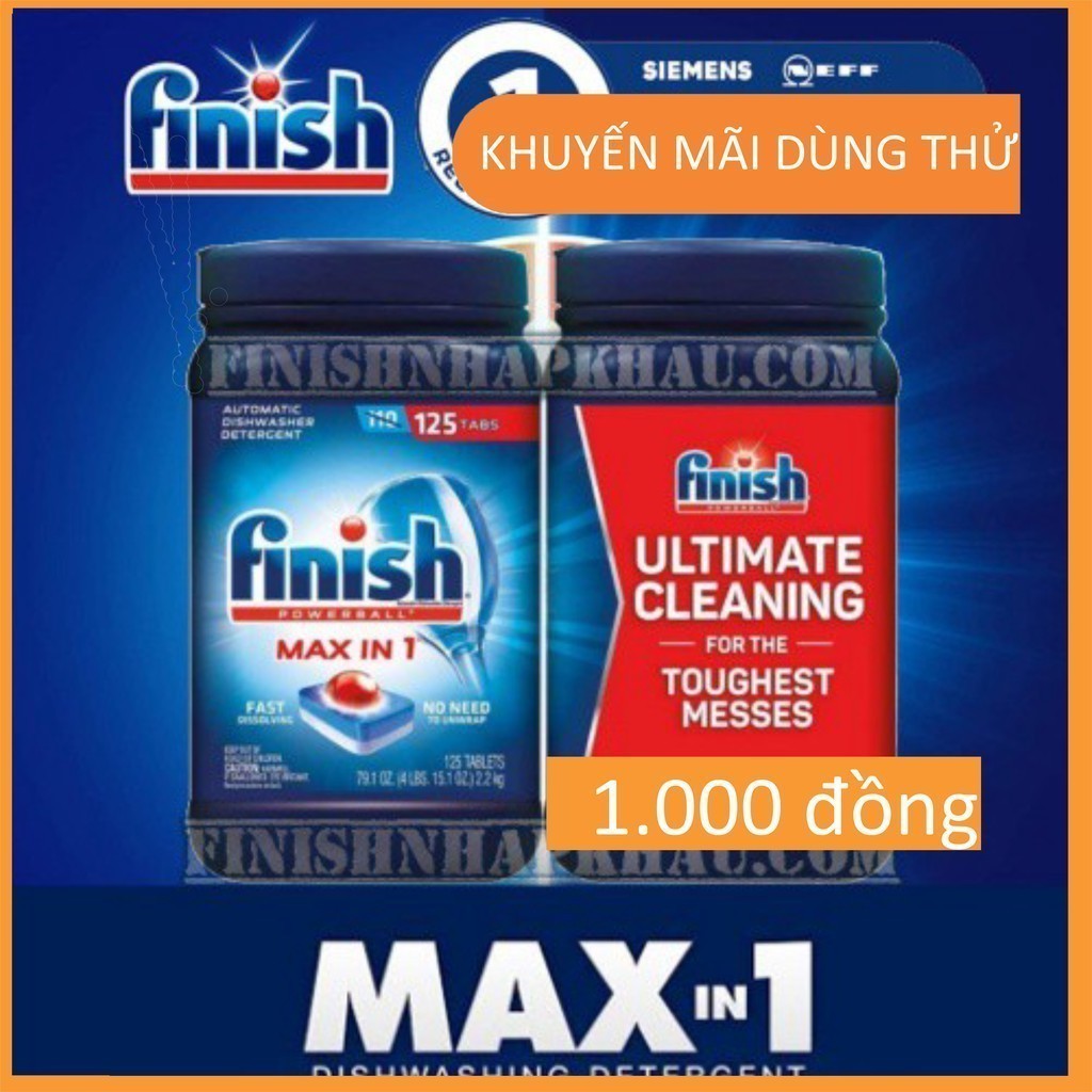 bán lẻ 2 VIÊN RỬA CHÉN BÁT FINISH MAX IN 1