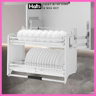Giá Bát Nâng Hạ Inox 304 HATO Điều Chỉnh Cao Thấp Với Hộp Số Chống Kẹt, Kệ Đựng Đồ Nhà Bếp Thông Minh Bảo Hành 12 Tháng
