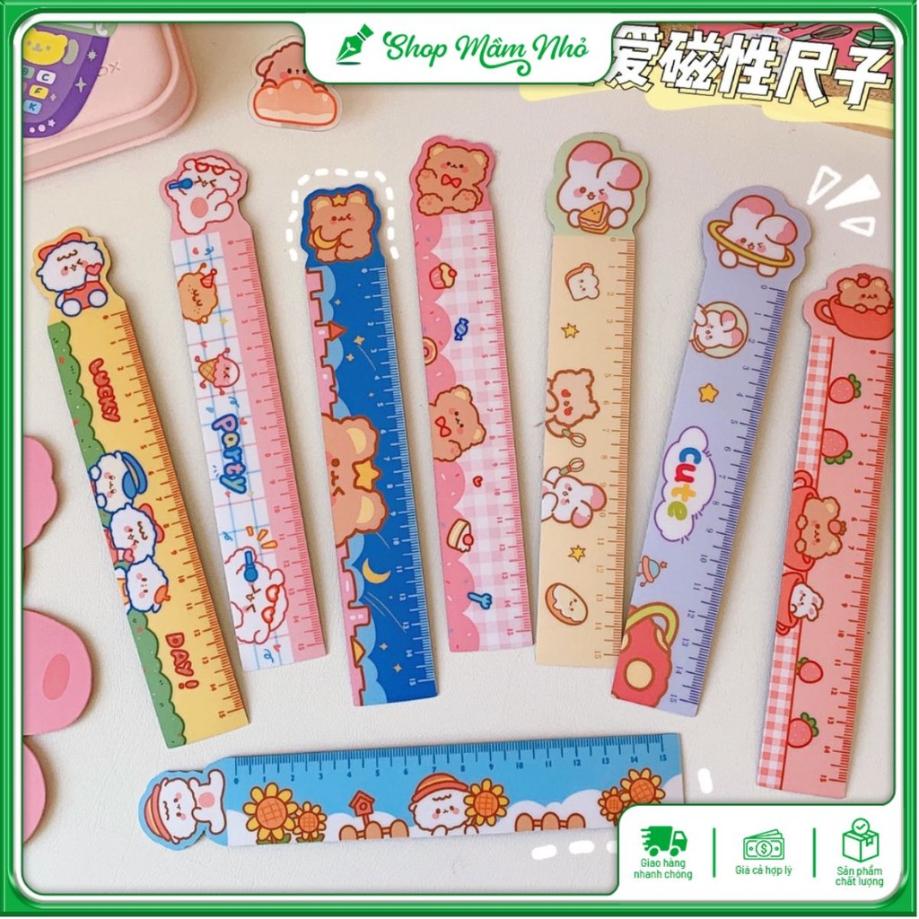 Thước Dẻo Nam Châm 15cm Cute Dễ Thương - combo 5 chiếc