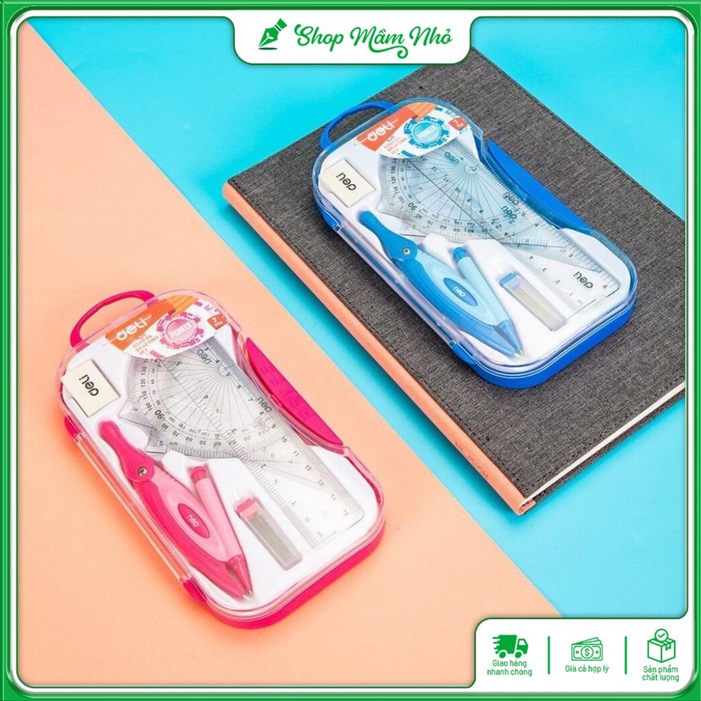 Bộ Eke Compa Deli G30304 7 Món - Bộ Compa Eke học sinh