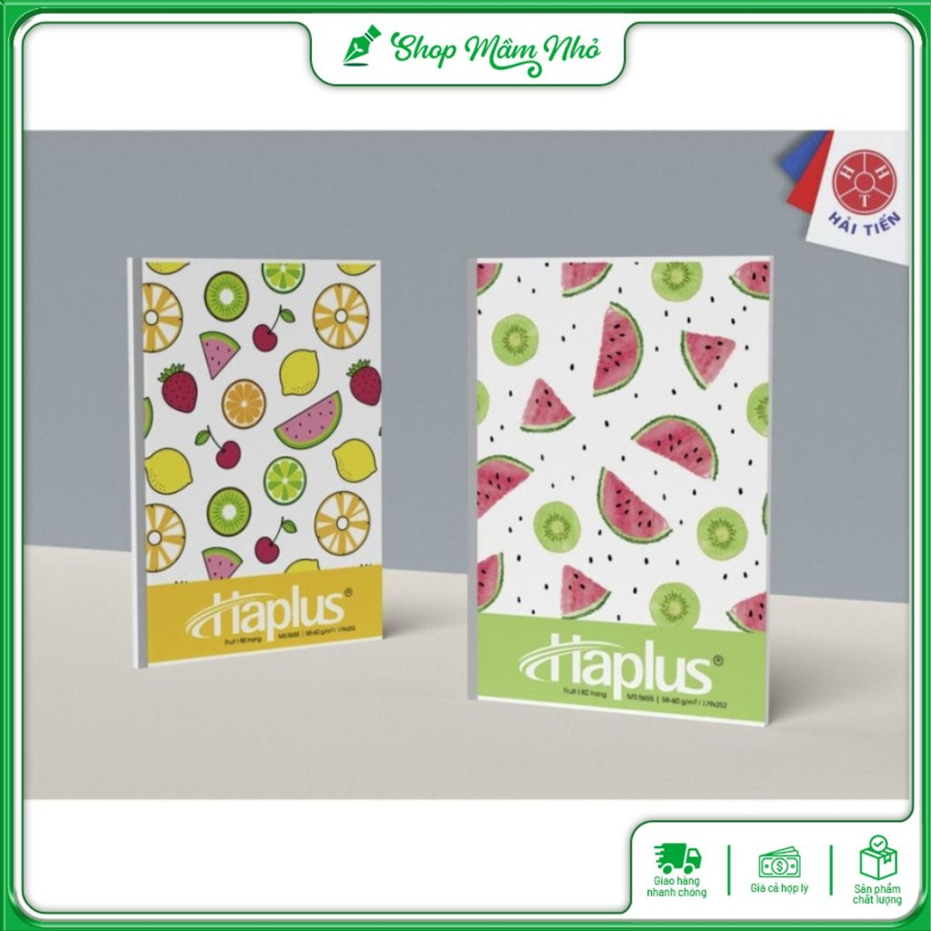 Set 5 Vở Kẻ Ngang Hải Tiến Haplus Fruit ( 80, 120 Trang )