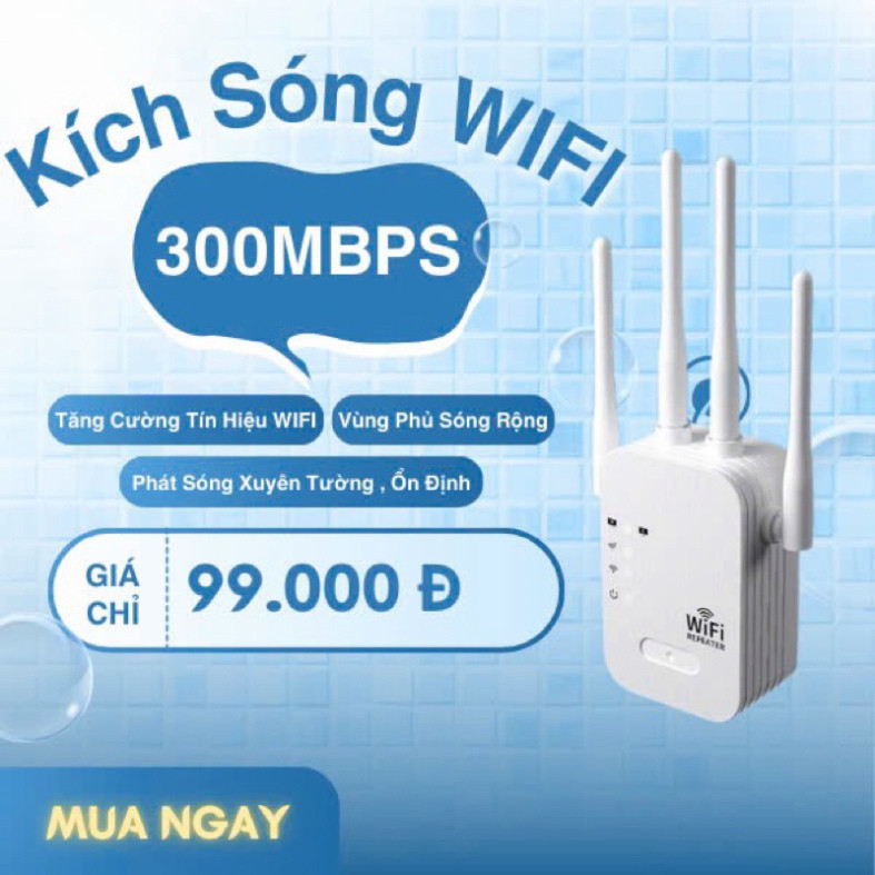 Bộ Kích Sóng Wifi 4 Râu 300MBPS , Phát Sóng Xuyên Tường luyện tập vận tốc Mạng