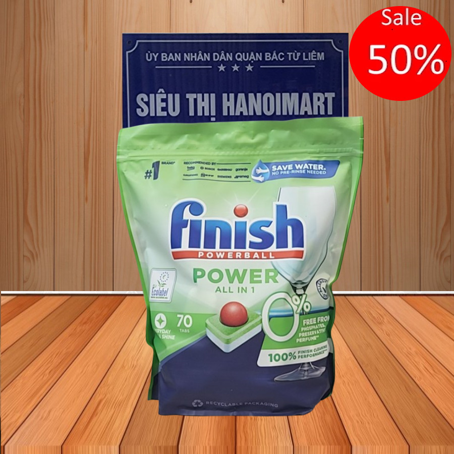 Viên rửa chén Finish Eco 0% 40 viên, 70 viên finish hữu cơ, 100 viên Ultimate hữu cơ