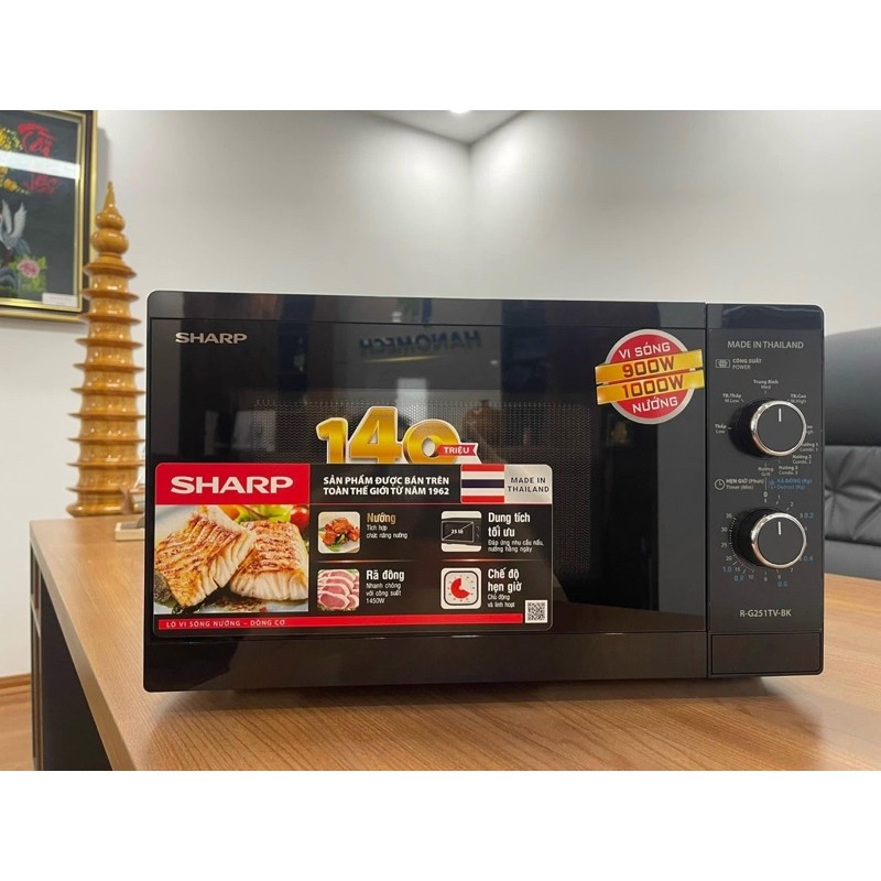 Lò vi sóng có nướng Sharp R-G251TV-BK 25 lít (HÀNG TRƯNG BÀY, bảo hành 12 tháng)