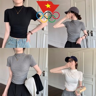 Áo body croptop Babytee cổ lọ trơn chiết eo cá tính TEENHOTTREND