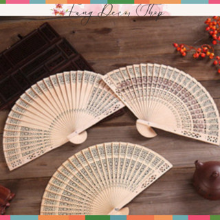 Quạt Gỗ Xếp Cổ Trang, Quạt Gỗ Làm Oản, Làm Tháp Bánh Decor Trang Trí Tết Phong Cách Trung Hoa Shop Phụ Kiện Fang Decor