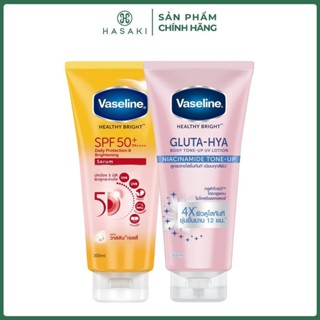Combo Vaseline Serum Dưỡng Thể Chống Nắng 300ml + Sữa Dưỡng Thể Nâng Tông 300ml Hasaki