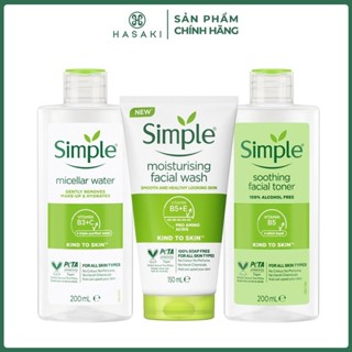 [LIVE UNI] Combo Simple Tẩy Trang 200ml + Sữa Rửa Mặt 150ml + Toner 200ml Sạch Sâu Hasaki Sản Phẩm Chính Hãng