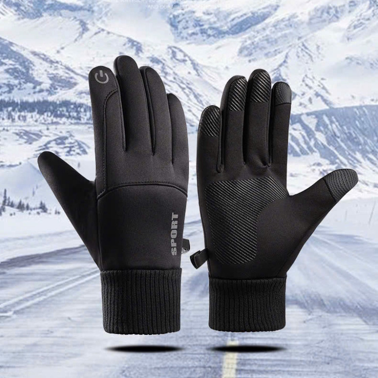 Găng Tay Mùa Đông Đi Xe Chống Nước - Găng Tay Cảm Ứng Điện Thoại Lót Nỉ Lông Cao Cấp - Didooglt