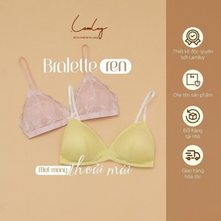 Áo ngực, Bralette LAMLUY thiết kế phối ren, mút mỏng không gọng 1ACB1
