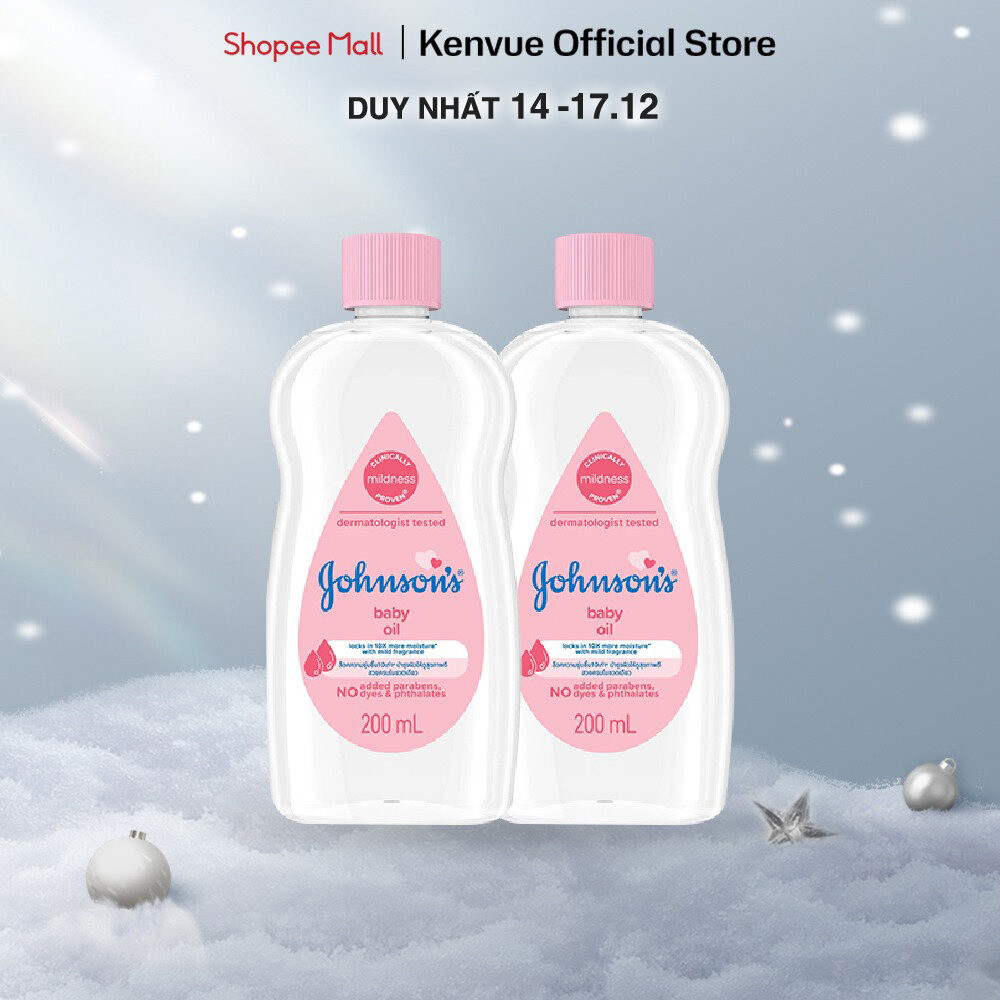 Combo 2 Chai Dầu Mát Xa Johnson's Baby Oil 200Ml