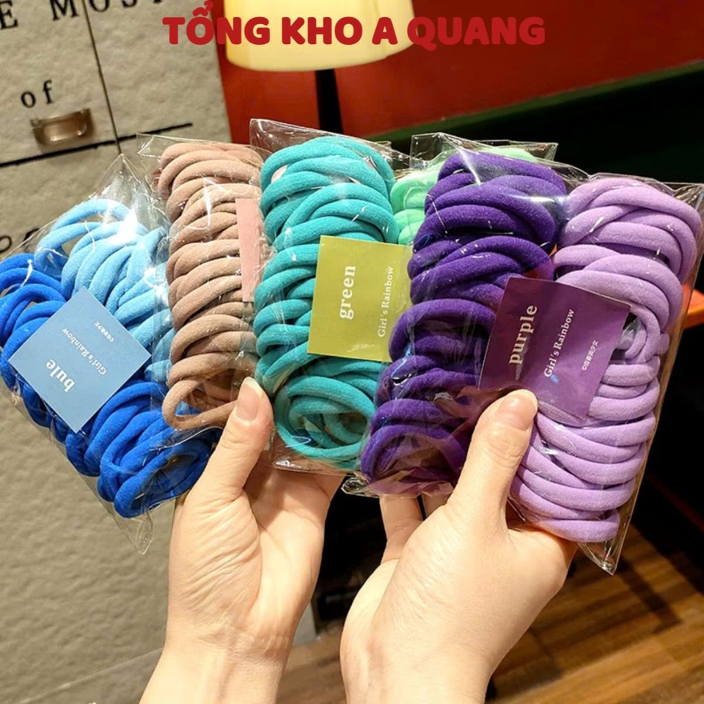 TÚI 50 DÂY BUỘC TÓC,  Chun Buộc Tóc Hàn Quốc Đơn Giản Tóc Dây Nhiều Màu Sắc Khăn Vòng Buộc Tóc Liền 