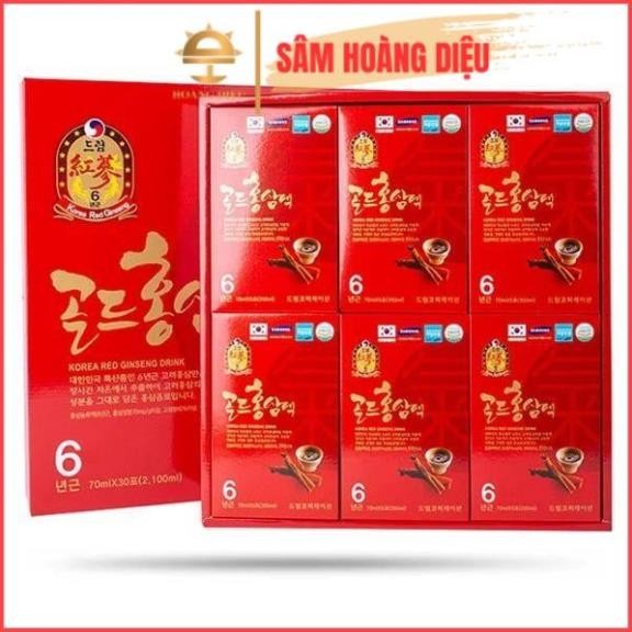 SÂM HOÀNG DIỆU - Thùng 6 hộp lớn nước Hồng Sâm Chén Dream 6 Năm Tuổi Hàn Quốc - Hộp 30 Gói x 70ml