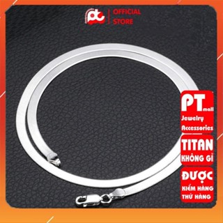 Dây chuyền nam titan cao cấp đẹp sang trọng thép không gỉ dây mì dẹp PT JEWELRY kích cỡ 3mm PTDCNA43