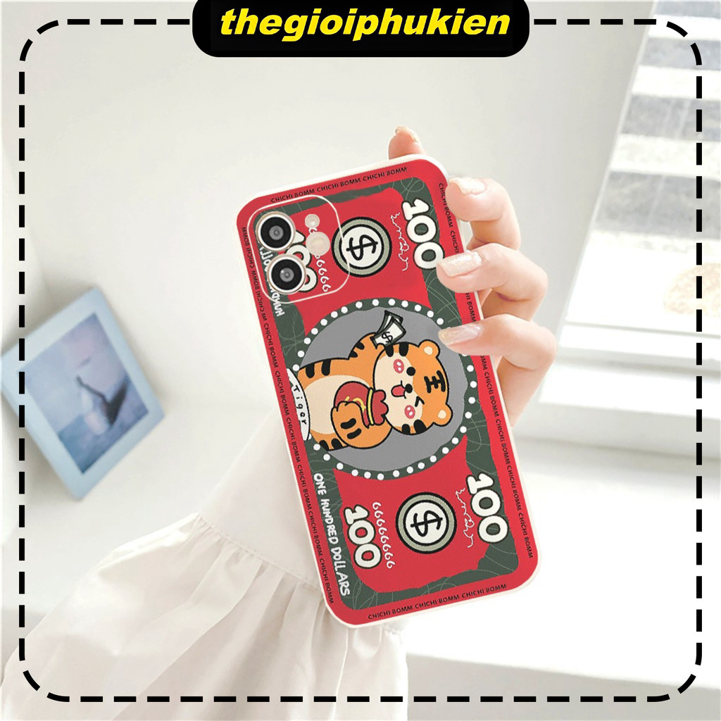 Ốp lưng iphone cạnh vuông Hổ dola dành cho iphone 6 đến 16promax - E176