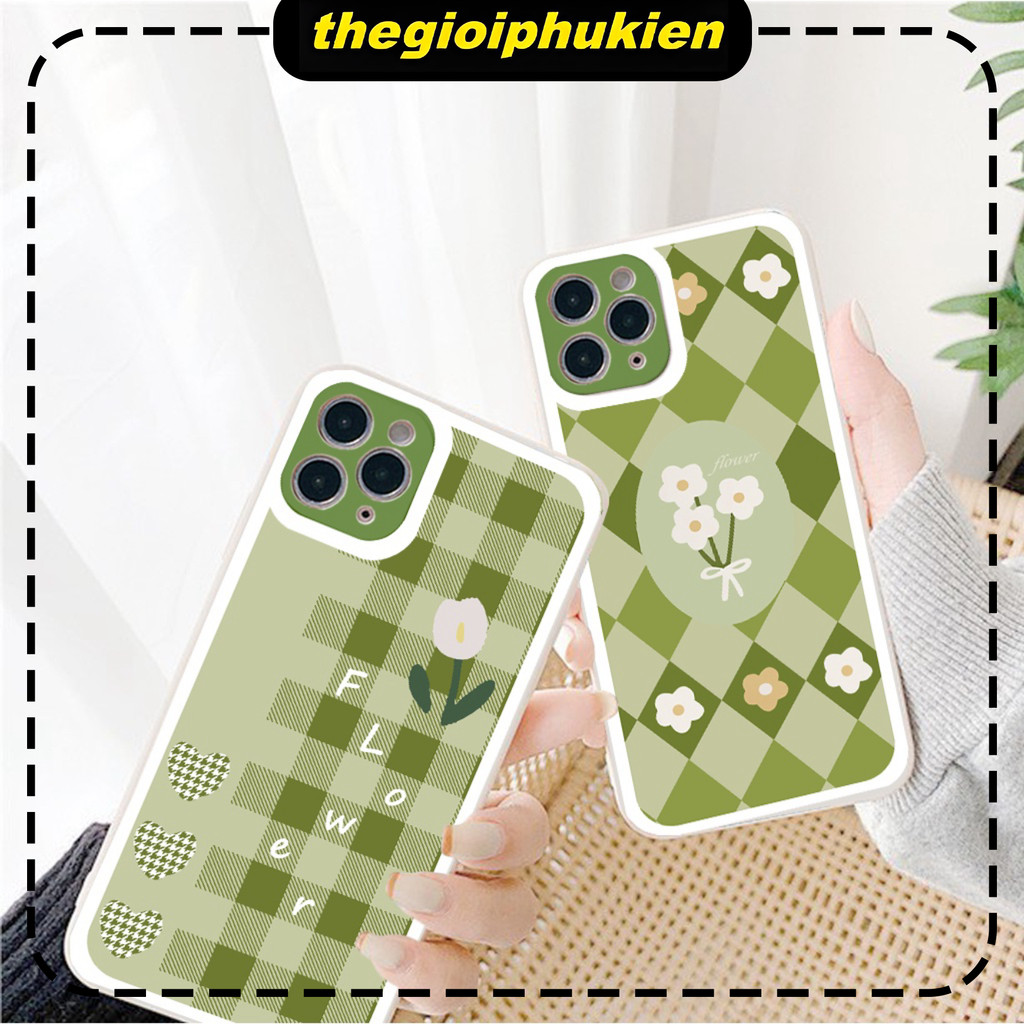 Ốp iphone - Ốp lưng iphone cạnh vuông viền camera Green Tulip dành cho ip 6 đến 16promax - G18
