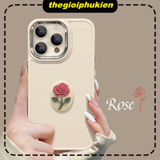 Ốp lưng iphone camera bạc gắn Hoa hồng cute dành cho ip 6/7/8/plus/x/xr/xs/11/12/13/14/15/16/pro max - xx2109
