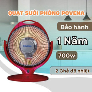 Quạt sưởi halogen POVENA PVN-SH28 đèn sưởi máy sưởi mini, bảo hành 12 tháng N36