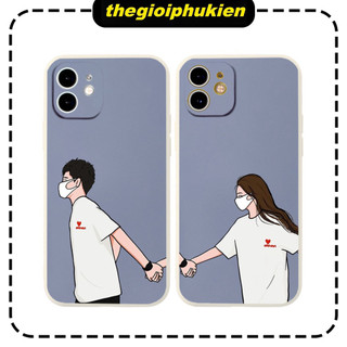 Ốp lưng mềm nam nữ cặp đôi dễ thương đẹp cho iPhone 16 15 14 13 12 11 Pro Max X XR XS 8 7 6S 6 Plus kute- e6528