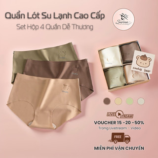  SET 4 Quần Lót Nữ Su Gấu Cao Cấp Chất Su Lạnh Mềm Mát Đáy Kháng Khuẩn Hàng Loại 1 Siêu Đẹp Surina Q112 