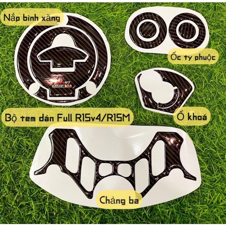 Tem dán R15v4 R15M / tem chảng ba R15 / Tem ổ khoá / Tem dán đồng hồ R15M/ R15v4