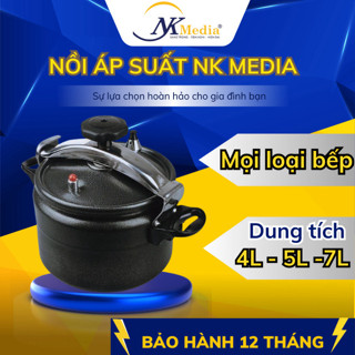 Nồi Áp Suất Đáy Từ Dùng Mọi Bếp NK MEDIA (4L - 5L - 7L) - Màu Ngẫu Nhiên - Hàng Chính Hãng H33