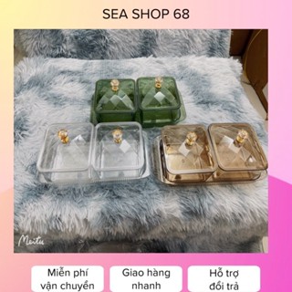 Khay đựng mứt Tết trái cây khô, bánh kẹo, các loại hạt trong suốt cao cấp trang trí phòng khách