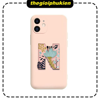 Ốp iphone - Ốp lưng cạnh vuông bảo vệ camera chữ cái N dành cho ip 6 đến 16promax - e6419