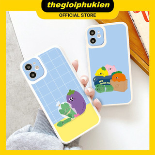 Ốp iphone - Ốp lưng iphone cạnh vuông bảo vệ camera hoạt hình rau củ dành cho ip 6 đến 16promax - ng304