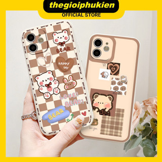 Ốp iphone - Ốp lưng iphone cạnh vuông Love bear dành cho ip 6 đến 16promax - ng234