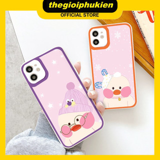 Ốp iphone - Ốp lưng iphone cạnh vuông viền camera Vịt mỏ phù dành cho ip 6 đến 16promax - ng148