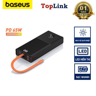  Sạc Dự Phòng 20000mAh Công Suất Cao 65w Baseus Kèm Dây Sạc Nhanh Type C Cho Macbook  Laptop  Điện Thoại - TopLink 