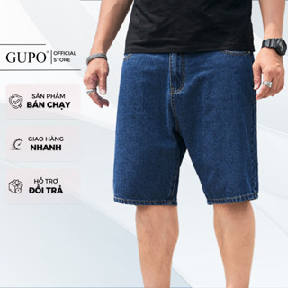 Quần short jean nam bigsize GUPO quần short nam quần jean nam cao cấp 140-110kg JS133