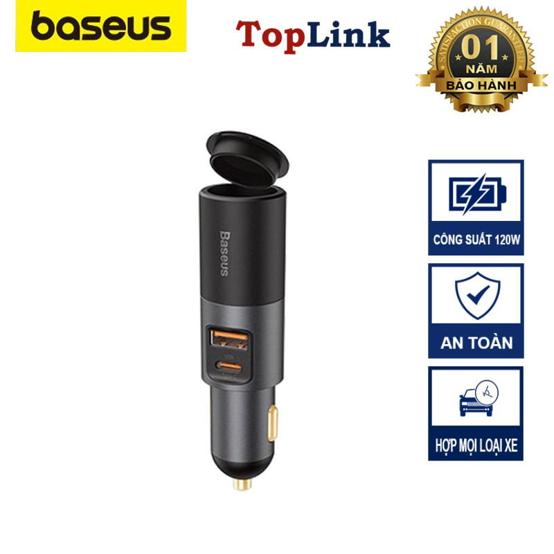 Tẩu Sạc Nhanh Baseus Ô Tô 120W QC 4.0 3.0 PD PPS 120W Loại C Sạc Nhanh 2 Cổng USB