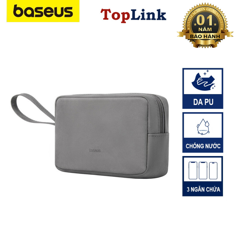 Túi Đựng Phụ Kiện Da Pu Chống Thấm Nước Baseus Easy Journey Series Storage Bag Có Khoá Kéo