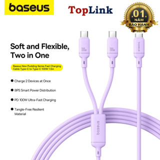  Cáp Sạc Nhanh PD 100w C ra 2C Baseus Bọc Cao Su Truyền Dữ Liệu 480Mbps Cho IP 15 16 SamSun Huawei Xiaomi Nintendo 