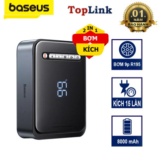 Bơm Lốp Ô Tô Kiêm Kích Nổ Xe Hơi Baseus CH003 Super Energy 2-in-1 Jump Starter 8000mAh 1000A Bơm 9p Lốp R195 Kích 15 Lần