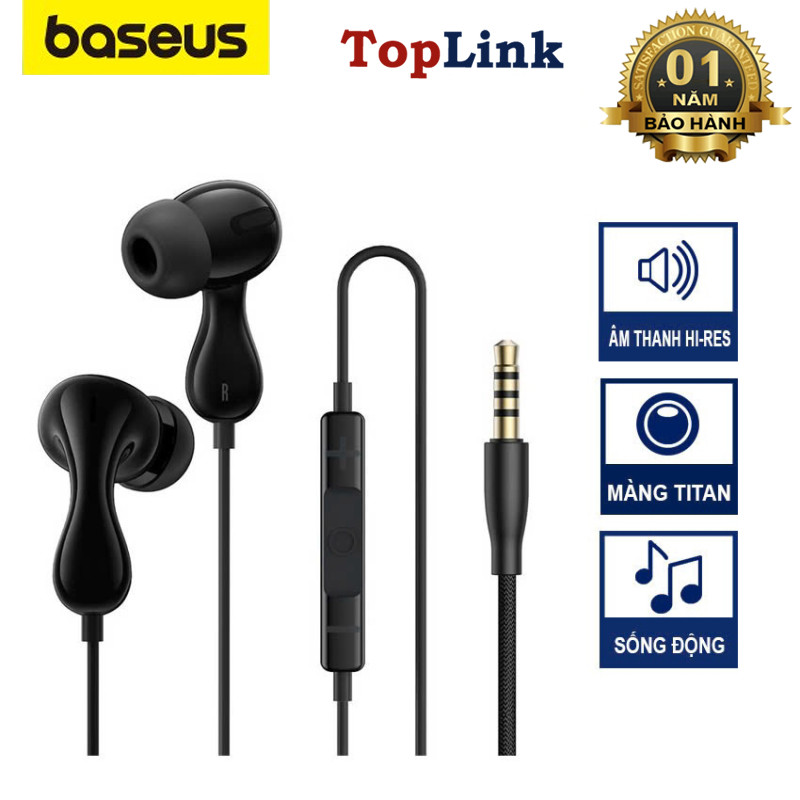 Tai Nghe Nhét tai Có Dây Jack Type-C/3.5mm Baseus CZ20/HZ20 Âm Thanh Hi-Res Có Mic Đàm Thoại Thiết K