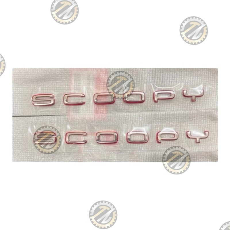 Tem chữ Scoopy viền hồng