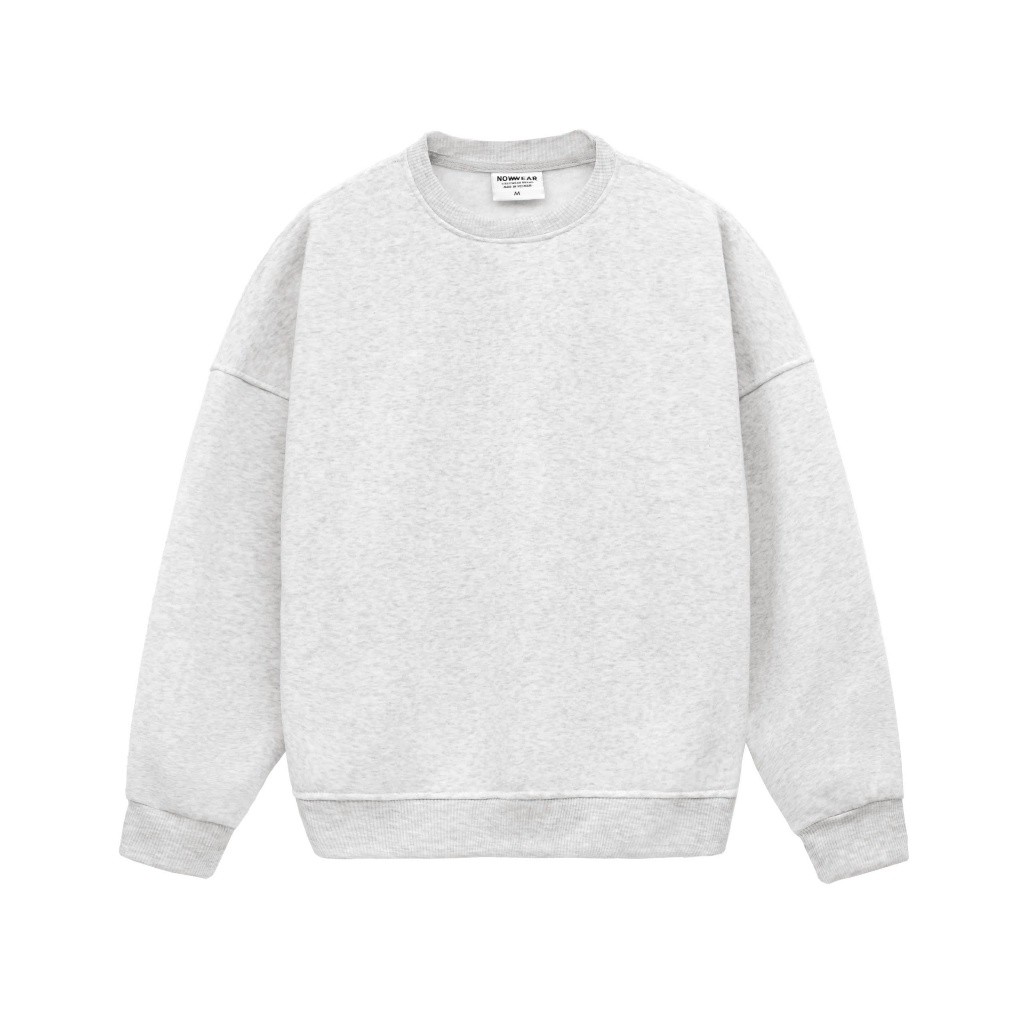 Áo Sweater Nỉ Bông Trơn Nowwear Tay Phồng Form Boxy Dày Dặn Nam Nữ Unisex | BigBuy360 - bigbuy360.vn