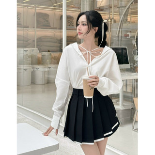 H2STORE - SET ÁO SƠ MI  PHỐI CHÂN VÁY XẾP LY VIỀN - A05698
