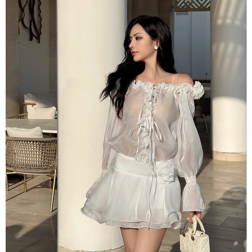 H2STORE - ĐẦM BẸT VAI BÈO TAY DÀI NỮ TÍNH - G05624
