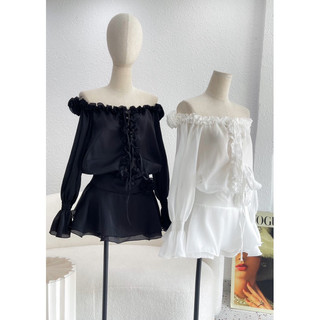 H2STORE - ĐẦM BẸT VAI BÈO TAY DÀI NỮ TÍNH - G05624