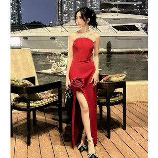 H2STORE - ĐẦM DÀI CÚP NGỰC ĐÍNH VIỀN ĐÁ SANG TRỌNG - J05415