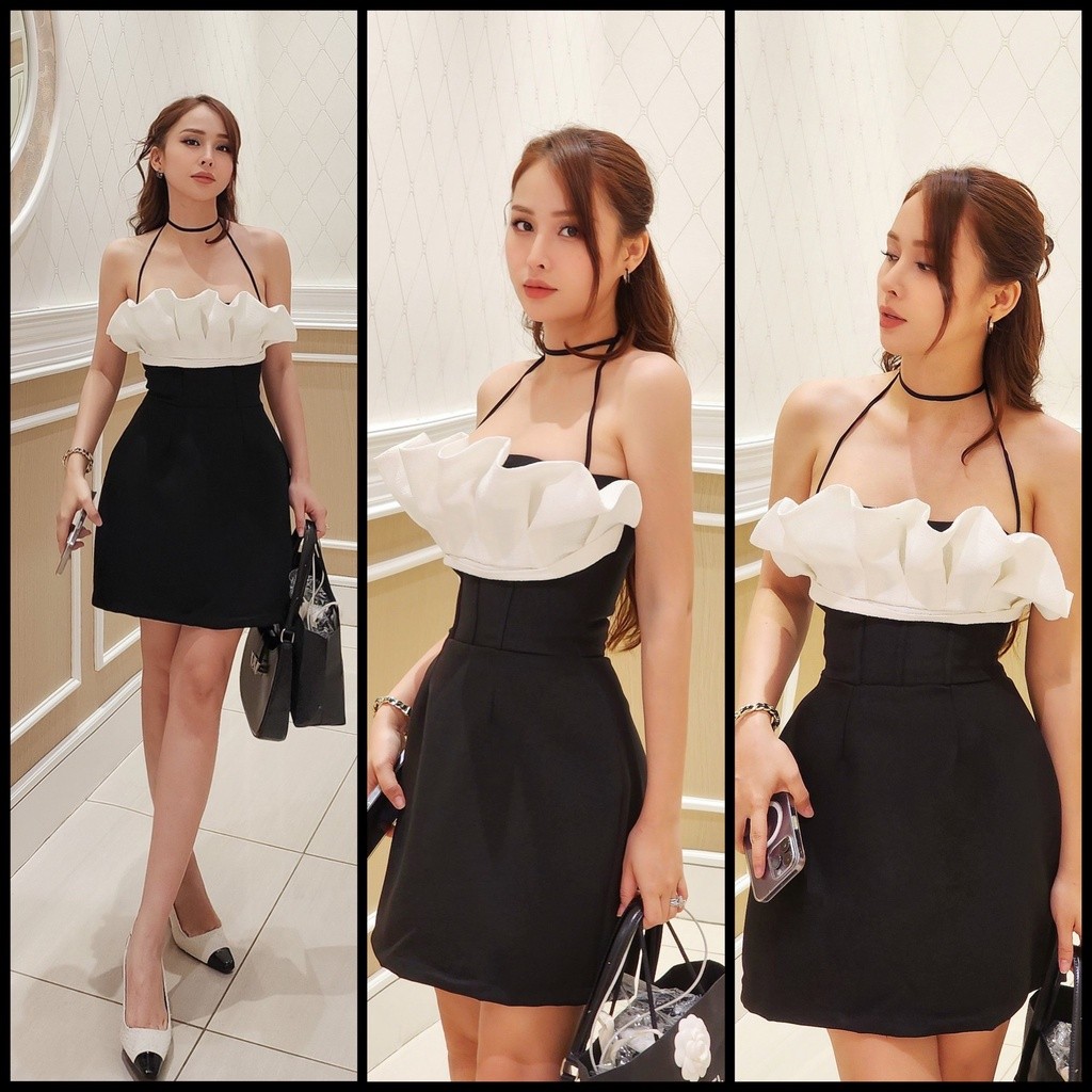 H2STORE - ĐẦM PHỐI XẾP LY NGỰC - QA03110