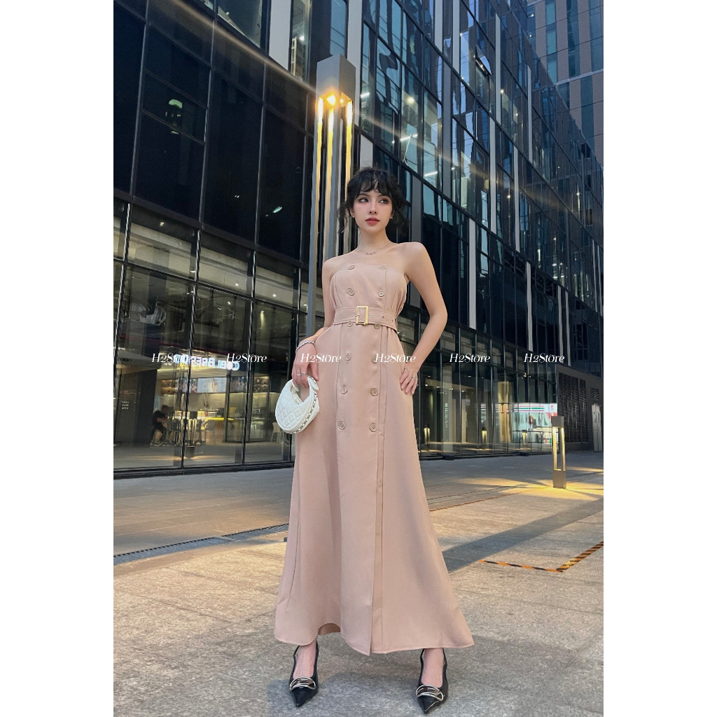 H2STORE - ĐẦM DÀI CÚP NÚT - QA03867