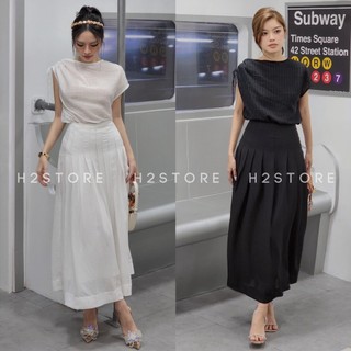 H2STORE - SET ÁO VAI DÂY RÚT + CHÂN VÁY DÀI - QA02341