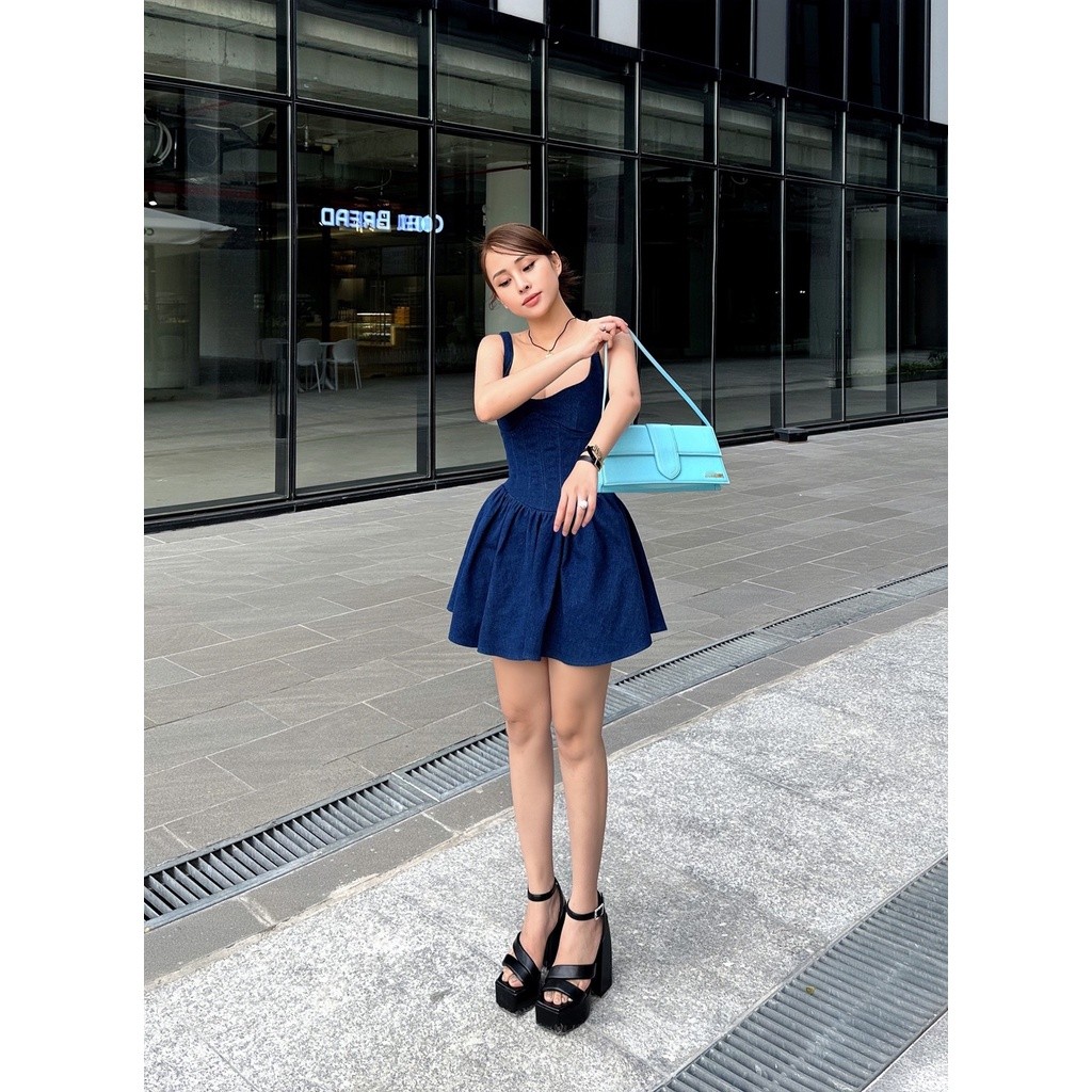 H2STORE - ĐẦM 2 DÂY JEAN  -  QA03529