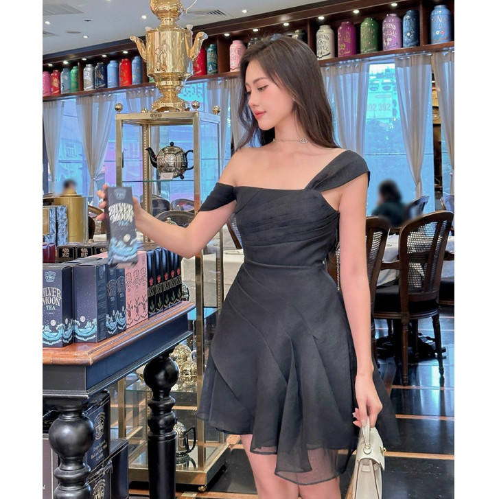 H2STORE - ĐẦM NGẮN DÁNG LỆCH VAI SANG TRỌNG - H205184